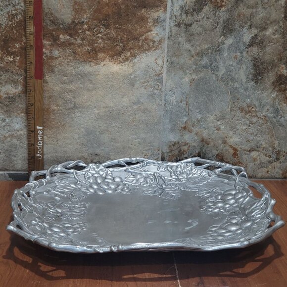 Arthur Court Large Grapevine Aluminum Tray Serving Platter1998 - Picture 7 of 12
